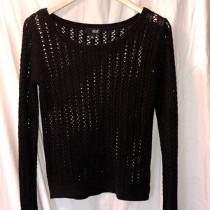 a.n.a Crocheted Black Sweater